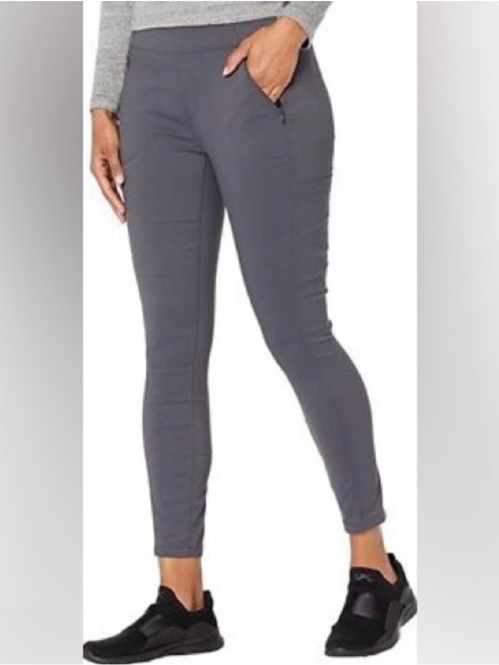Prana Mariel Charcoal Cropped Slim Active Pants
